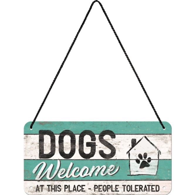 Hovedbilde Metallskilt - Dogs Welcome