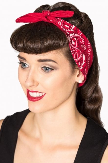 Main Image Bandana Rød Paisley