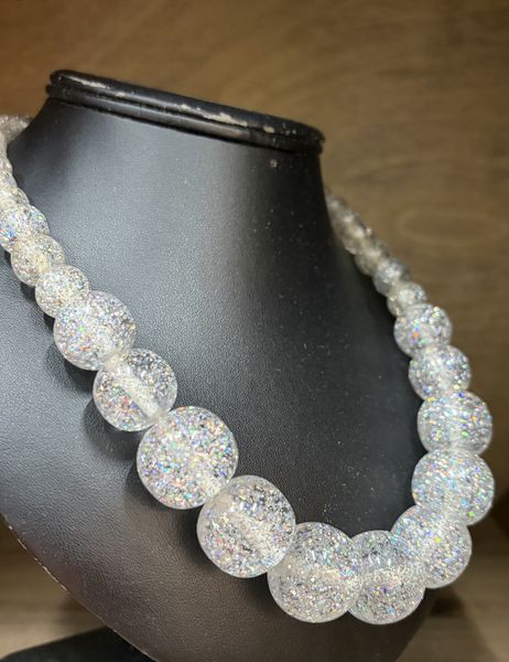 Perlekjede - Splendette - Silver Glitter Bead