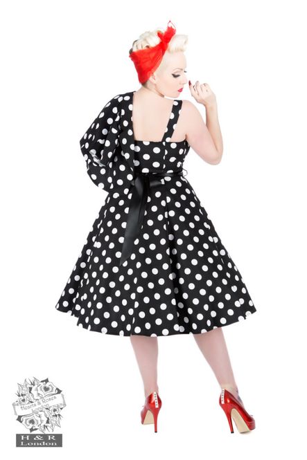 Hovedbilde H&R - Sort/Hvit Polka Dot Swingkjole med Bolero