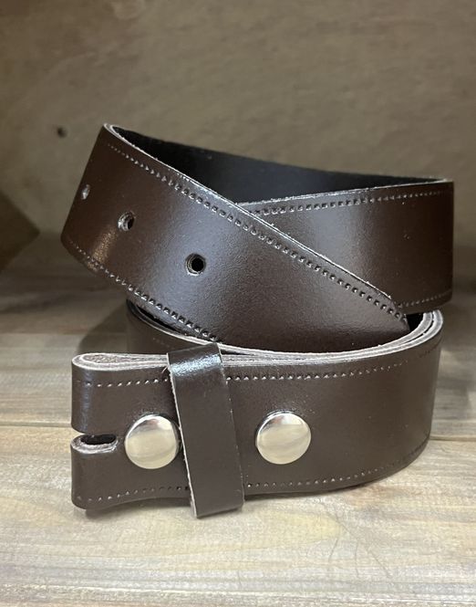 Hovedbilde Skinnbelte - Uten Spenne - Brun