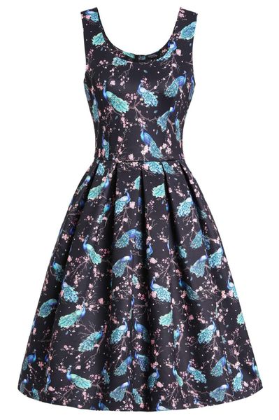Dolly & Dotty - Amanda Flared Peacock Kjole